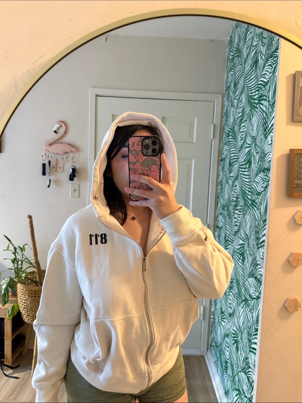 Cream Zip-Up Hoodie Jacket - Unbranded Men’s Casual Coat